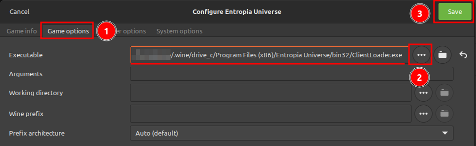 Edit Lutris Configuration Settings